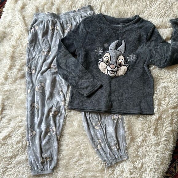 Disney Bambi Thumper Long Sleeve Top & Pants Pajama Set Lounge Size small 4-6 - Picture 2 of 9